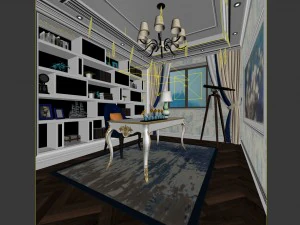 family - office - study room -0178 3D Model