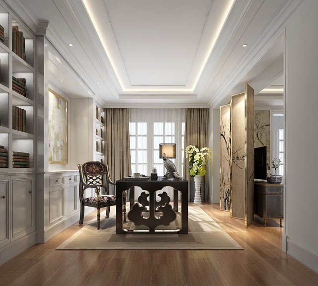 family - office - study room -0179 3Dモデル .c4d .max .obj .3ds .fbx .stl .blend 