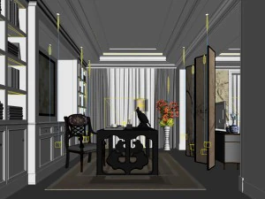 family - office - study room -0179 3D Model