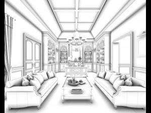 family - office - study room -0180 3D Model