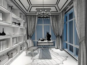 family - office - study room -0181 3D Model