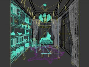 family - office - study room -0181 3D Model