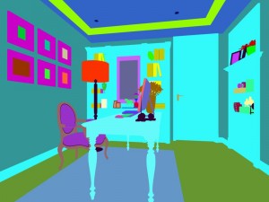 family - office - study room -0182 Modelo 3D