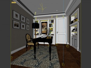 family - office - study room -0182 Modelo 3D