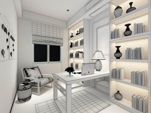 family - office - study room -0183 3D Model