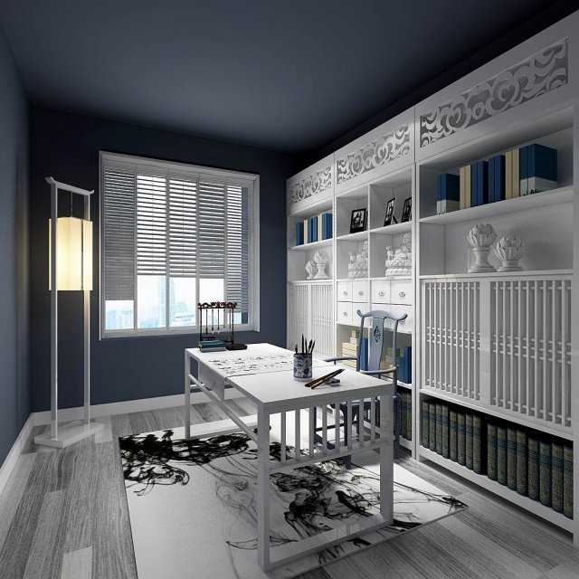 family - office - study room -0185 3Dモデル .c4d .max .obj .3ds .fbx .stl .blend 