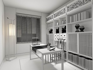 family - office - study room -0185 3Dモデル