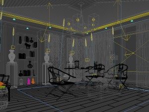 family - office - study room -0186 Modelo 3D