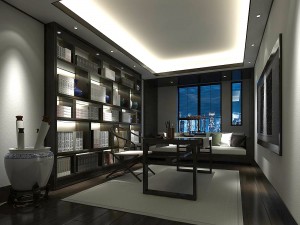 family - office - study room -0188 Modelo 3D