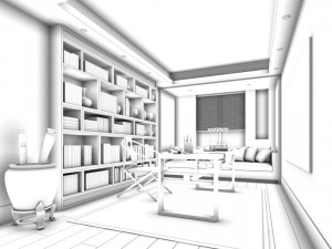 family - office - study room -0188 3D-Modell