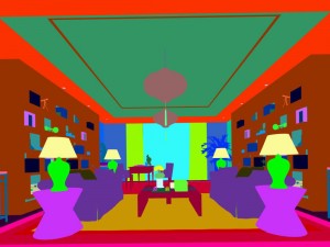family - office - study room -0189 Model 3D