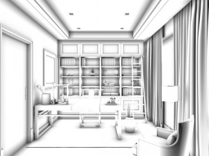 family - office - study room -0191 3D Model