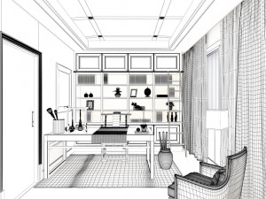 family - office - study room -0191 3D Model
