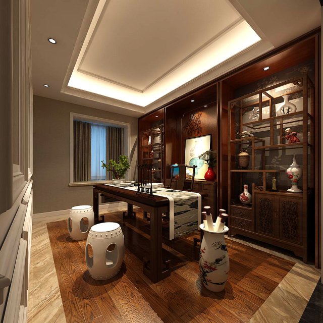 family - office - study room -0192 Model 3D .c4d .max .obj .3ds .fbx .stl .blend 