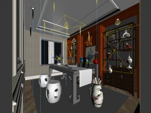 family - office - study room -0192 Model 3D