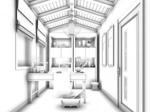family - office - study room -0193 3D Model