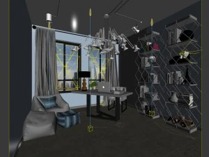 family - office - study room -0194 3D Model