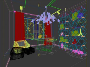 family - office - study room -0194 Model 3D