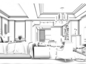 family - office - study room -0195 3D Model