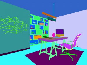family - office - study room -0196 Modelo 3D