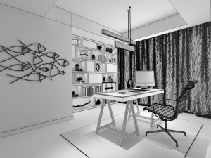 family - office - study room -0196 Modelo 3D