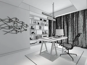 family - office - study room -0196 3D Model