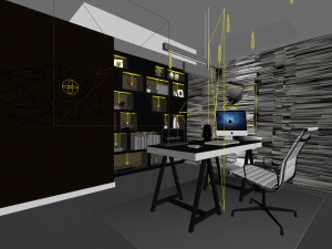 family - office - study room -0196 Modelo 3D
