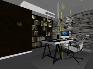 family - office - study room -0196 3D Model