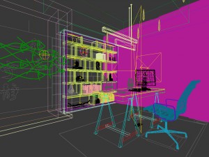 family - office - study room -0196 Modelo 3D