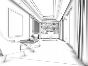 family - office - study room -0197 Modèle 3D