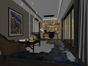 family - office - study room -0197 Modèle 3D