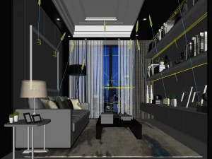 family - office - study room -0198 3D Model
