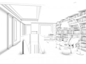 family - office - study room -0199 3D Model