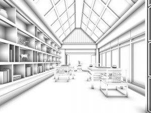 family - office - study room -0200 Modèle 3D