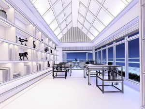 family - office - study room -0200 Modèle 3D