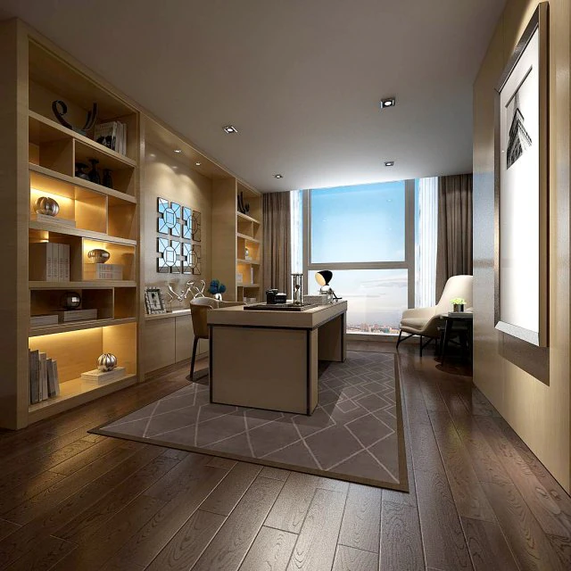 family - office - study room -0201 3D Model .c4d .max .obj .3ds .fbx .stl .blend 