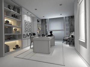 family - office - study room -0201 3D Model