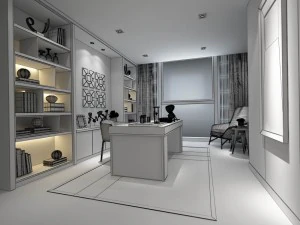 family - office - study room -0201 3D Model