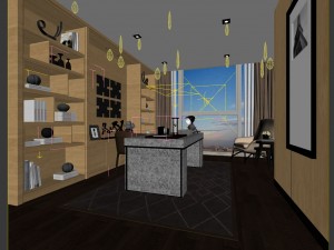 family - office - study room -0201 3D Model