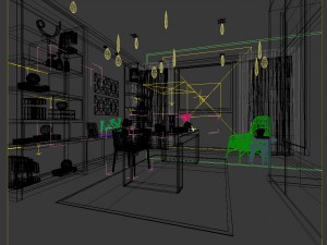 family - office - study room -0201 3D Model