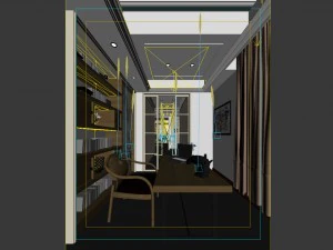 Familie - B&uuml;ro - Arbeitszimmer -0202 3D Modell