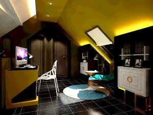 family - office - study room -0204 3D Model