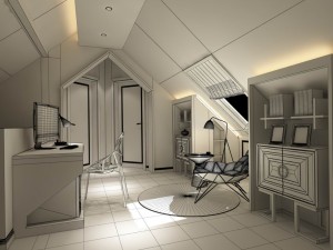 family - office - study room -0204 Model 3D