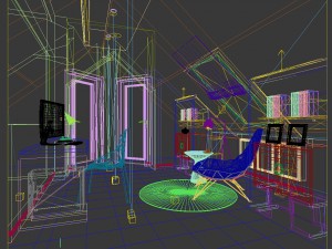 family - office - study room -0204 Model 3D