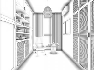 family - office - study room -0205 3D Model