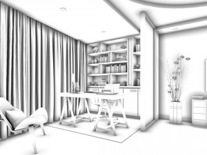 family - office - study room -0206 3D 모델