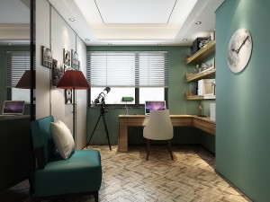 family - office - study room -0207 3D Model