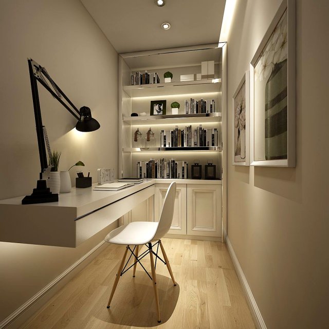 family - office - study room -0209 Modelo 3D .c4d .max .obj .3ds .fbx .stl .blend