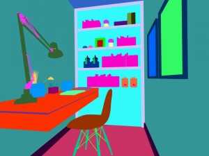family - office - study room -0209 Modelo 3D