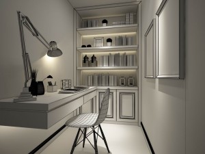 family - office - study room -0209 Modelo 3D